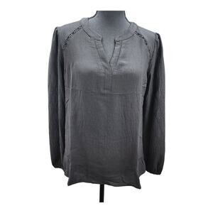 NWT Blooming Jelly Blouse Womens MEDIUM Black Stretchy V Neck Office Career NEW